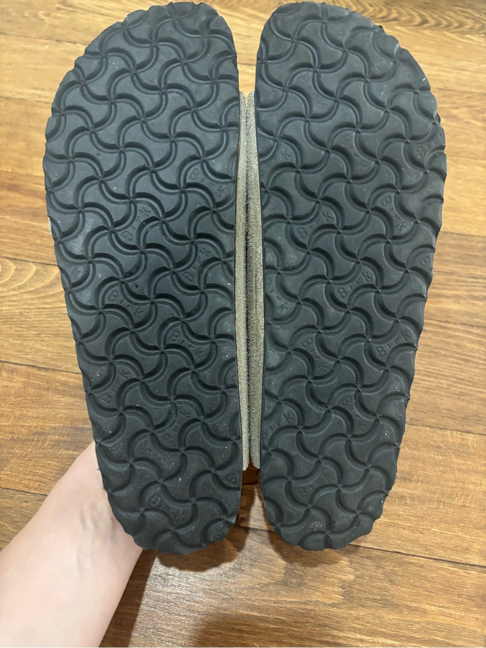 Birkenstock Taupe Suede Studded Arizona Sandals - Picture 4 of 4